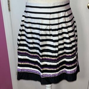 WHBM Pleated Striped Skirt
